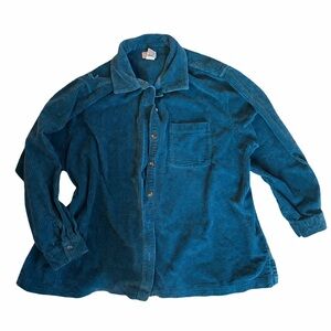 L.L. Bean Teal Corduroy Women's Button-Up Shirt XXL
